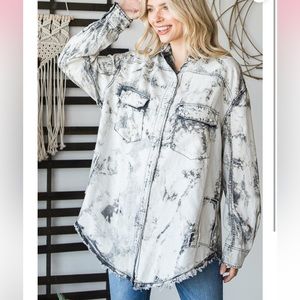 Acid Wash Denim Shacket